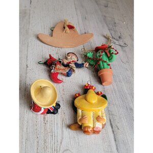 Chili pepper Mexico santa claus variety ornament Xmas set‎ unique